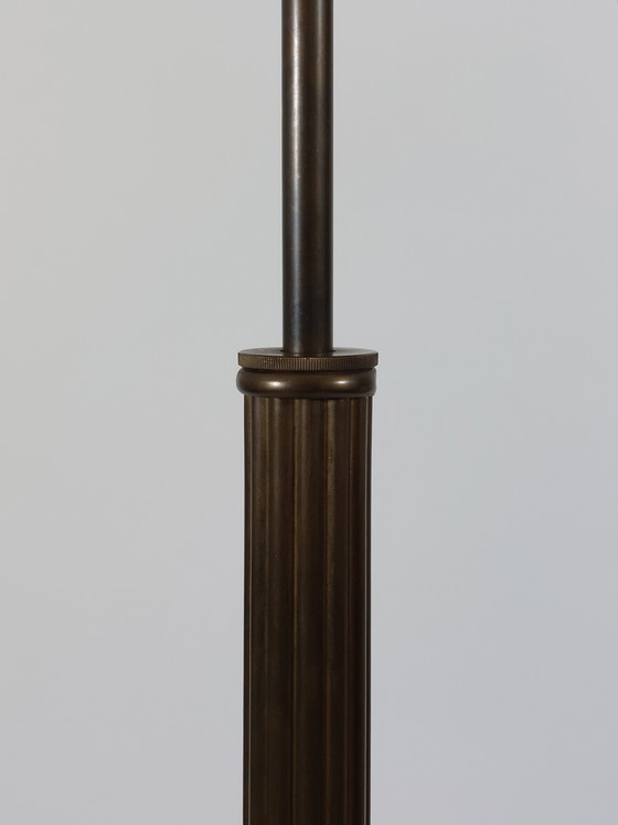 Image 1 of Lampada da terra vintage in ottone, decorazione a colonna