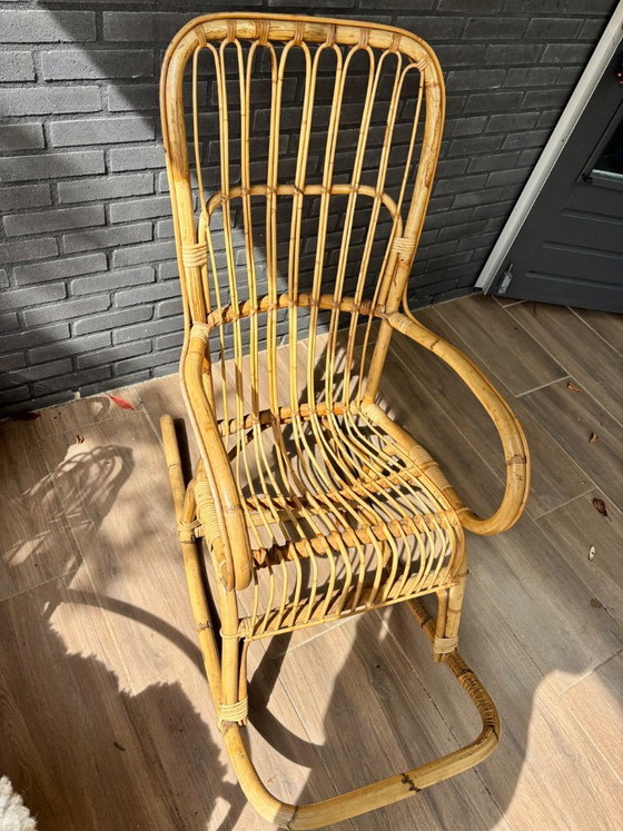 Image 1 of Vintage bamboo rocking chair
