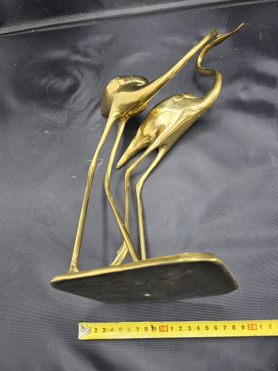 Image 1 of Vintage mid-century cranes Hollywood Regency