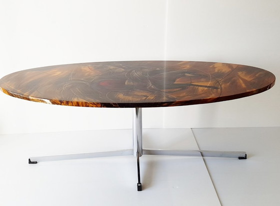 Image 1 of SUPERB COFFEE TABLE WITH HORSES 1960s 1970s VINTAGE PLASTIC RESIN 60s 70s