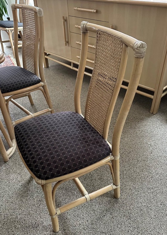 Image 1 of Mesa y sillas extensibles de bambú Roberti Rattan estilo años 60