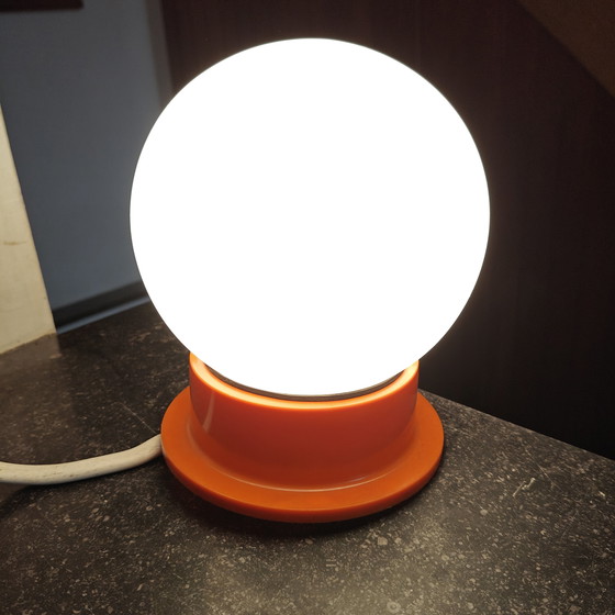 Image 1 of Space Age Wand- of Plafondlamp Oranje – 1970s Pop Art