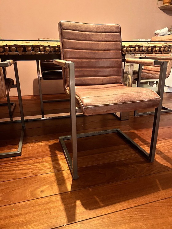 Image 1 of Goossens Esstisch 105x245cm + 6 Lederstühle