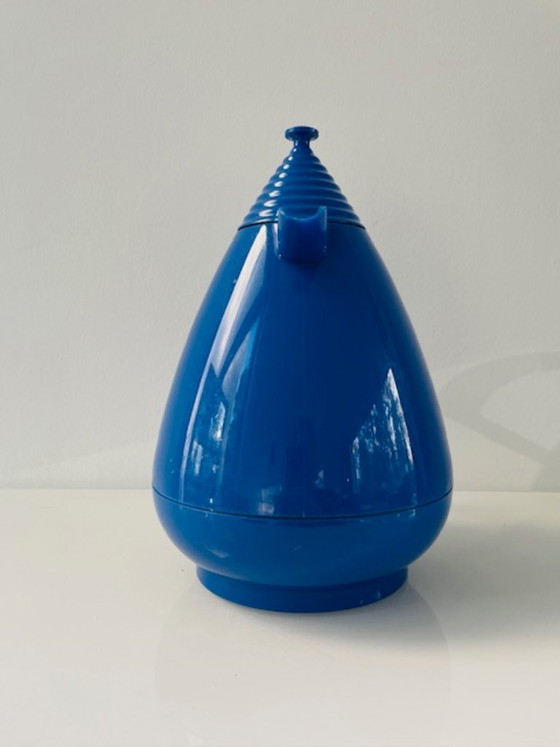 Image 1 of Bouteille isotherme vintage Leifheit Vivatherm bleue Memphis