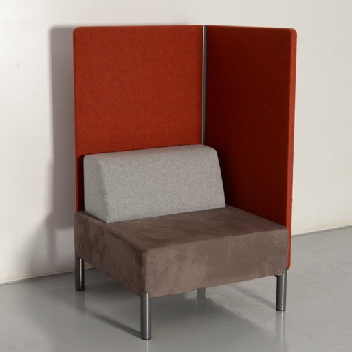 Vepa Moi zitbank, rechtse hoek, 140 x 84 cm – akoestische bank, Metal, Textile