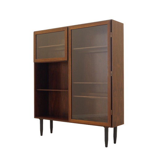 Palisander Vitrine von Omann Jun Møbelfabrik Modell 6 mit Beleuchtung, Dänemark 1960er
