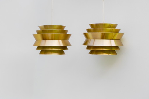 Lampade a sospensione Trava in metallo color ottone di Carl Thore, Svezia, prodotte da Granhaga – wandlampen (photo 2 of 13)