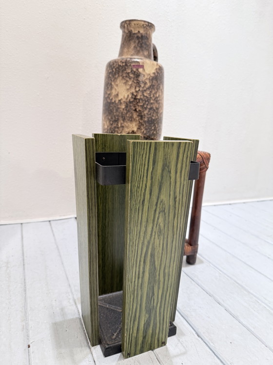 Portaombrelli Vintage Brutalist Space Age – Wood, Metal (photo 2 of 6)