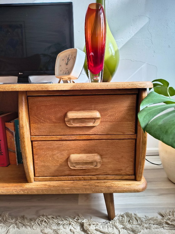 Image 1 of Solid oak coffee table / TV table 1960s