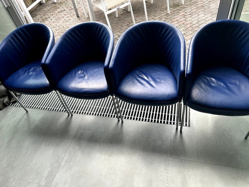 4 x leather dining table chair Artifort Megan