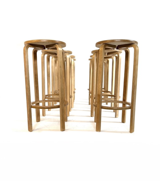 Image 1 of 8x tabouret de bar vintage en contreplaqué, style Alvar Aalto '80s