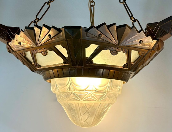 Image 1 of Lustre Art déco 4 feux 1930