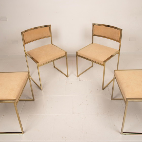 SQ-AL Stühle von Willy Rizzo für Maison Willy Rizzo – Messing-Version 1970 2er-Set – Esszimmerstühle, Brass (photo 6 of 21)