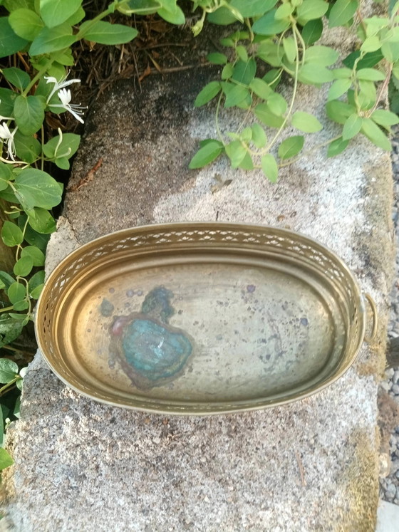 Macetero grande de latón con león, estilo Art Nouveau – Macetas, Brass (photo 5 of 5)