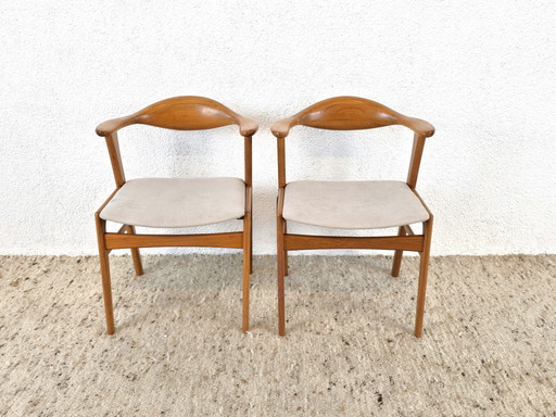 2x ERIK KIRKEGAARD Teak Chaise 49b Salle à manger Cuisine Denmark Designer