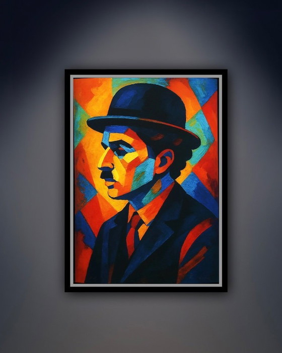 Image 1 of Karmen Moccha: "Charlie Chaplin". Giclée su velluto Hahnemühle, firmata a mano. Edizione 4/10.