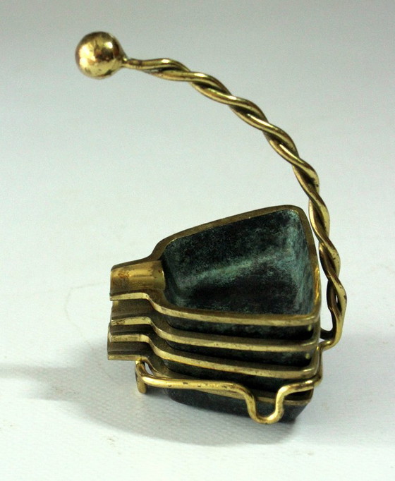 Image 1 of 1950s Stackable ashtray - Design by Carl Auböck - bronze/brass