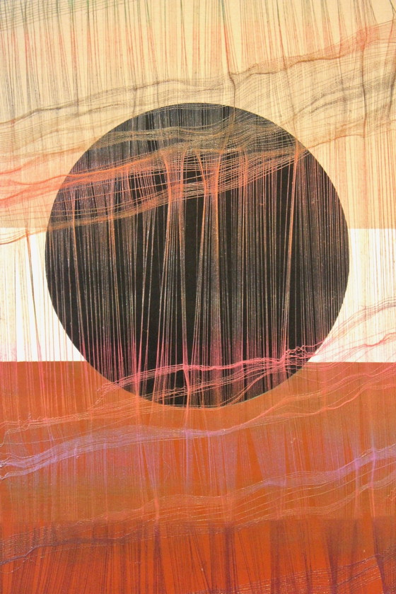 Arazzo da parete in lino Holistic fatto a mano da Lawrence Kwakye, Dipinti e disegni, Abstract (foto 9 di 10)