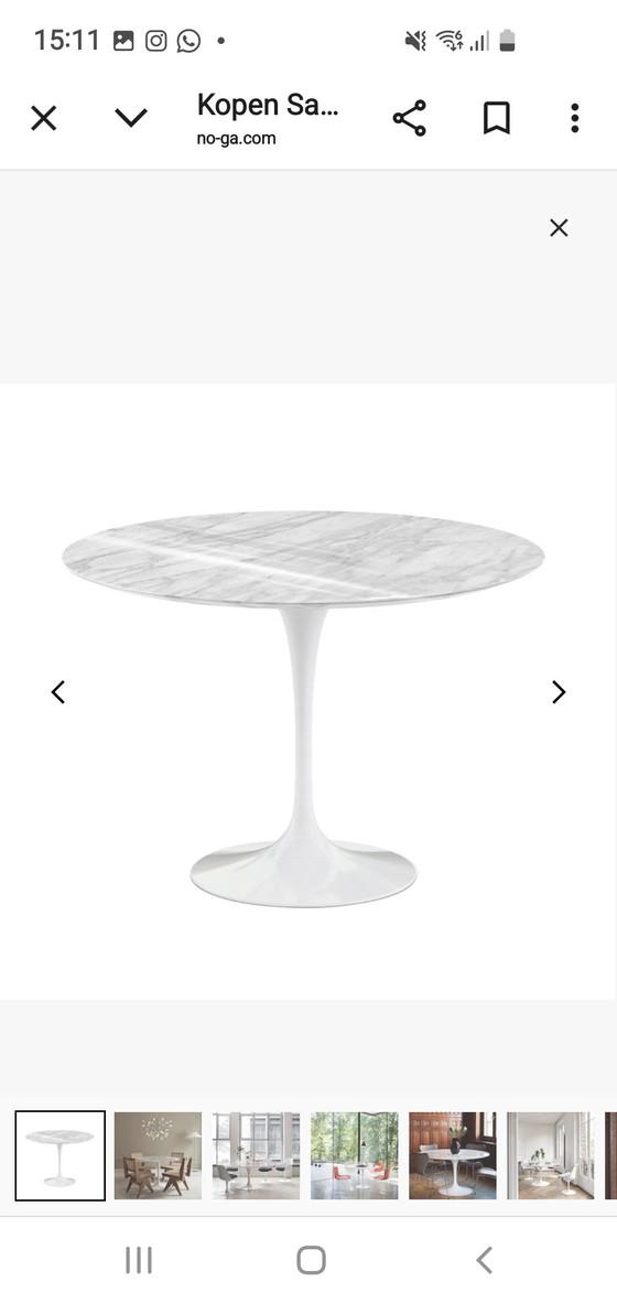 Image 1 of Marble Dining Table Tulip Model by Knoll
