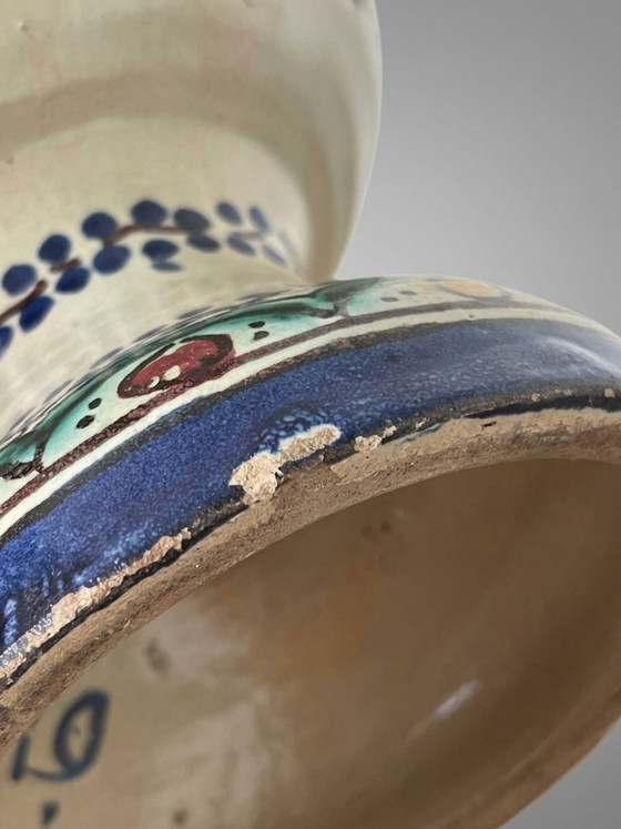 Marokkanische Vase auf Sockel aus Bemalter Keramik – Fès - 20 cm – Vasen, Ceramic (photo 6 of 9)