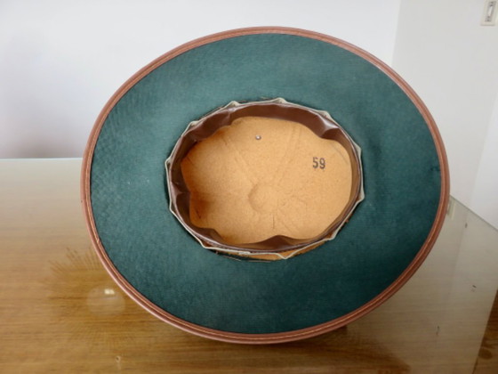 Image 1 of Hat, colonial helmet, wicker, wall decoration, 60s 70s