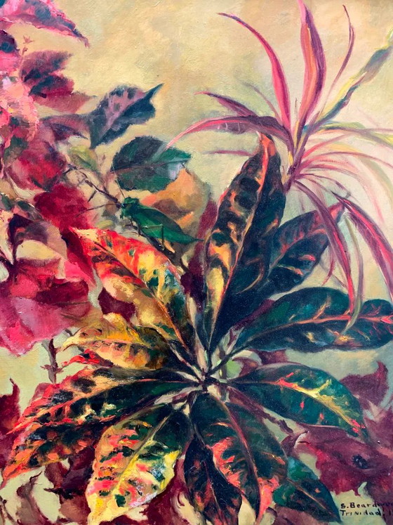 Still life with exotic flowers, oil on panel – Paintings & Drawings, Canvas (photo 5 of 6)