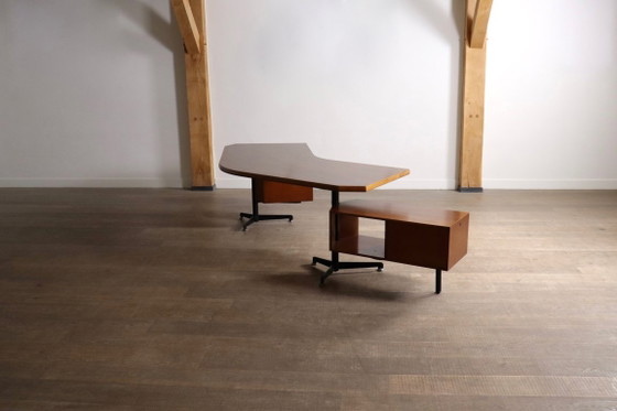 Escritorio Boomerang Osvaldo Borsani T96 para Tecno, Italia, 1956 – Wood (photo 14 of 16)