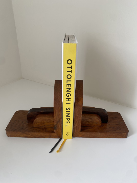 Image 1 of Art deco wooden bookends - Amsterdam school - Vintage