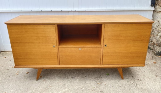 Scandinavisch dressoir van ruw perenhout 1950