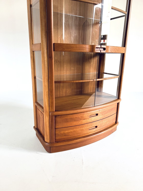 Image 1 of Vintage illuminated teak Danish display cabinet '80s