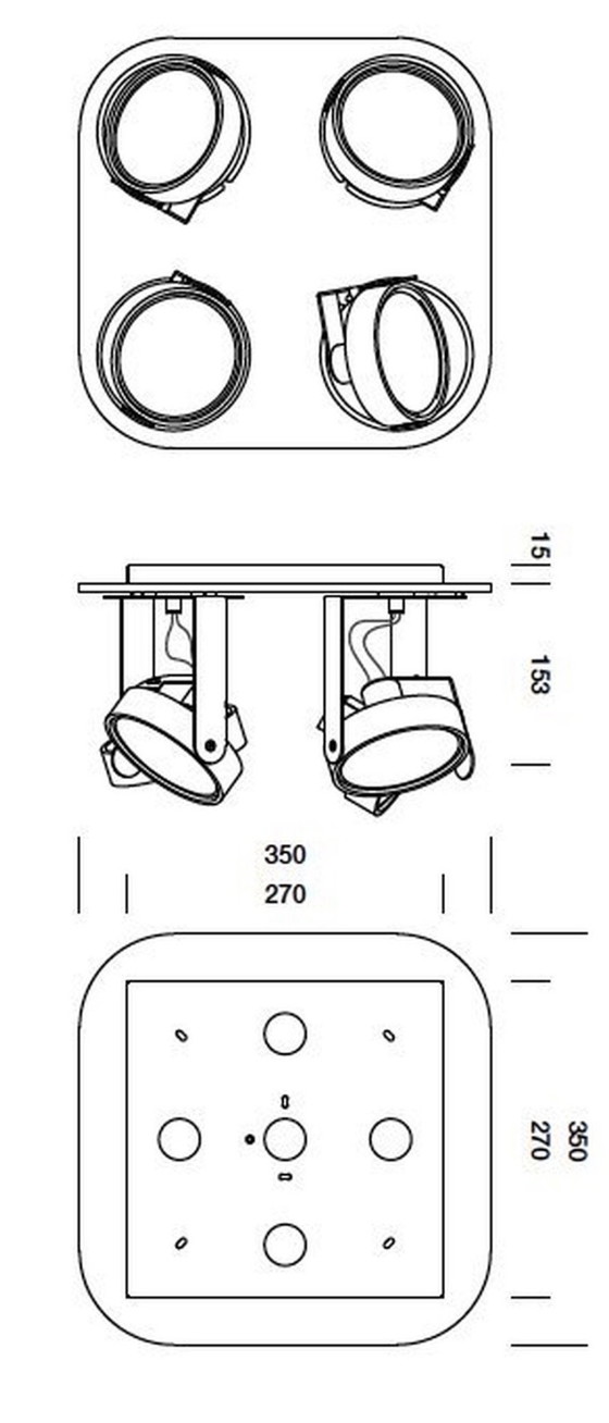 Image 1 of TossB Big bang 4 square opbouwspot 230v