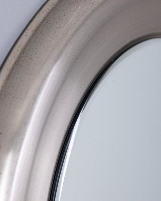 Image 1 of Vintage ronde metalen wandspiegel uit de jaren 60, ontworpen door Goffredo Reggiani