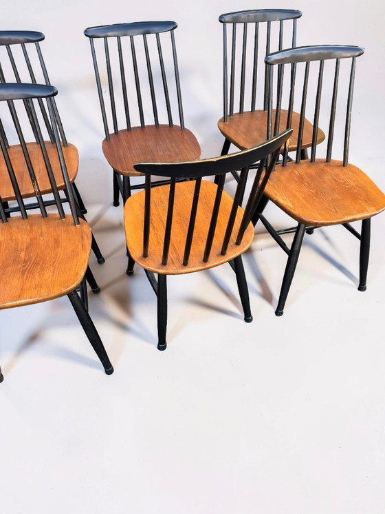 Image 1 of Vintage Fanett chairs by Ilmari Tapiovaara, 1960s, set of 6