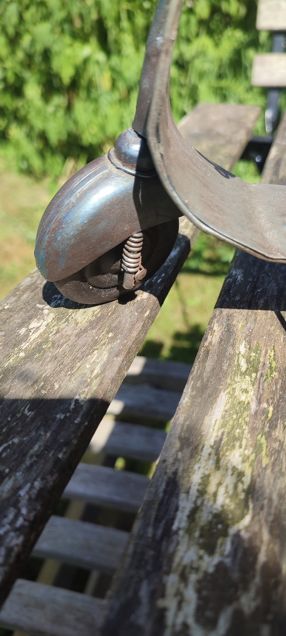 Image 1 of Vespa-style industrial scooter, numbered