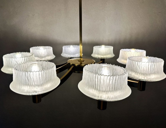 Lampadario Vintage XL Hillebrand – Glass, Metal (photo 9 of 16)