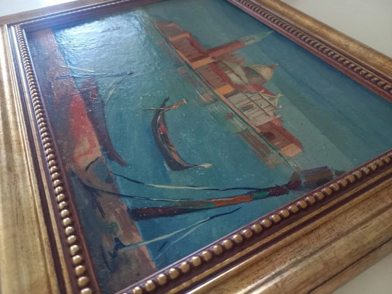 Image 1 of ORIGINAL Ölgemälde auf Karton inkl. Rahmen | Markusturm/Venedig | Signiert
