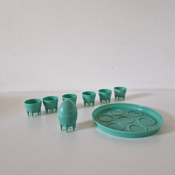 Image 1 of Juego de hueveras de baquelita años 50 juego de hueveras verde menta años 50