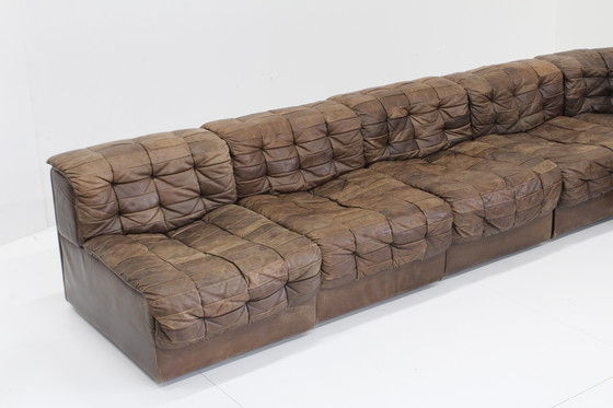 Image 1 of Vintage De Sede Ds 11 Modulaire Sofa Bruin Leder