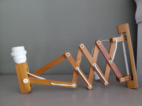 Image 1 of Pine accordion lamp scissor lamp