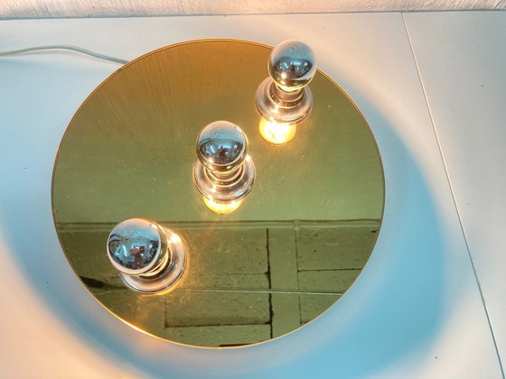 Image 1 of Fischer Leuchten wall lamp Ufo lamps made of mirror glass 70s 80s design
