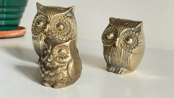 Image 1 of Famille HIBOUX Laiton et Bronze VINTAGE