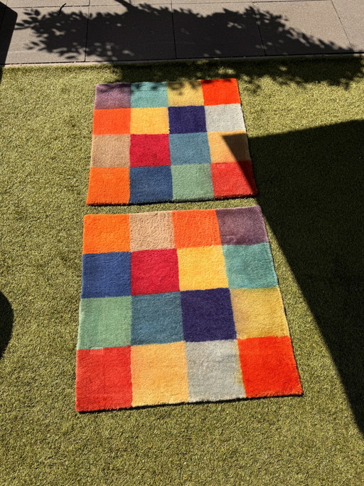 Set Of 2 Colorful Wool Rugs - IKEA | 90x90 cm
