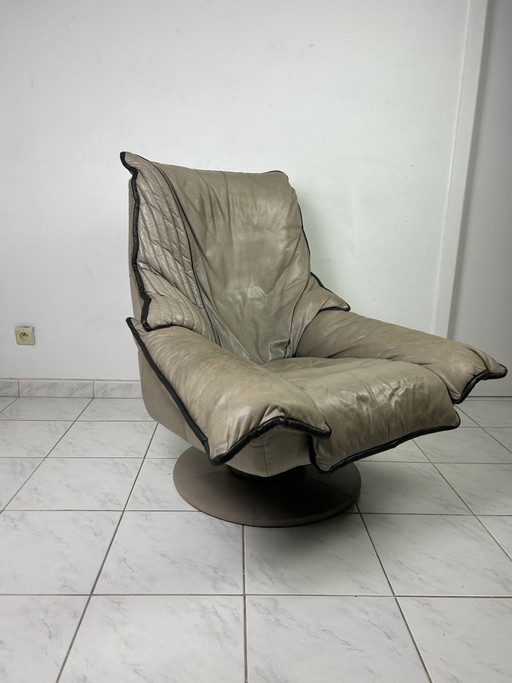 Vintage leren fauteuil draaifauteuil