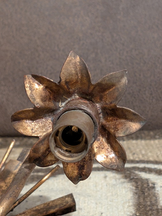 Image 1 of Pair of exclusive Florentine wall lights “Wheat Sheaf” – Mid-Century Design (Attribution: Hans Kögl / Banci Firenze)