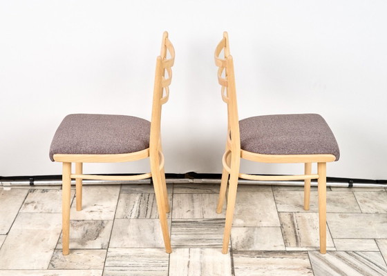 Image 1 of Set van 4 houten stoelen JITONA, jaren 60, Tsjechoslowakije