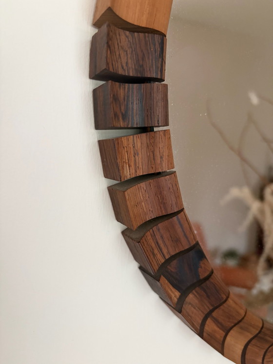 Miroir danois du milieu du siècle, Bois, Marron (photo 3 sur 5)