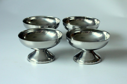 4 Eisbecher WMF/Tischfein Edelstahl - Dessertschalen - Vintage