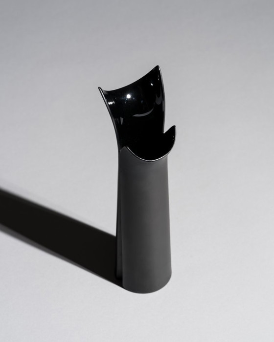 Image 1 of Lino Sabattini Rosenthal "Pianta" Porcelaine Noire Chic Portacandele Duo e Vaso