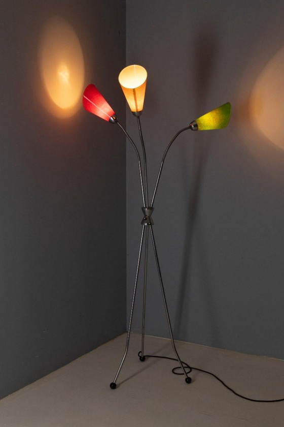 Image 1 of Lámpara de pie de tres brazos, Lidokov, década de 1950-1960, Checoslovaquia