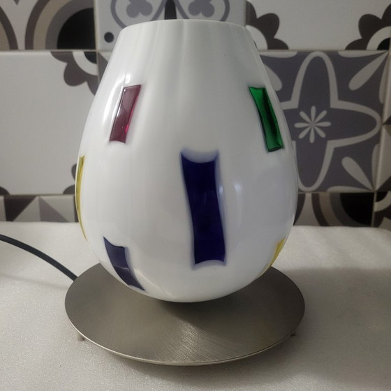 Image 1 of Table lamp in colored glass, Zicoli Italy